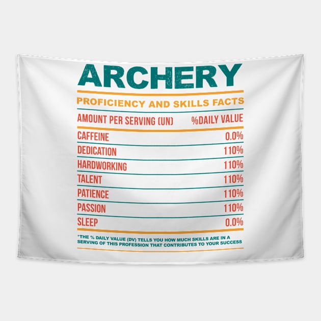 Funny Archery Nutritional Facts Tapestry by neodhlamini