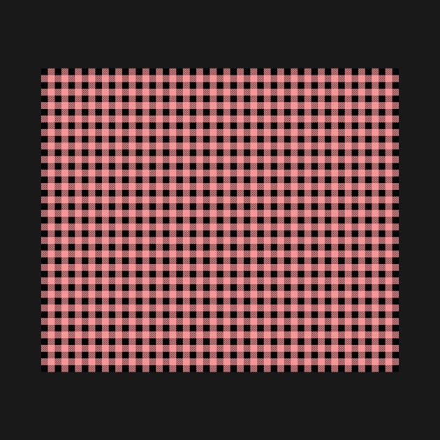 Gingham Check Pattern Stripes Black and Pink by GDCdesigns