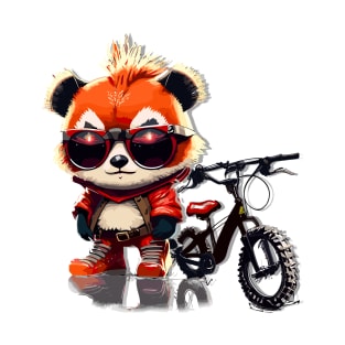 Red Panda with a Bike that is Michael Jackson Inspired T-Shirt