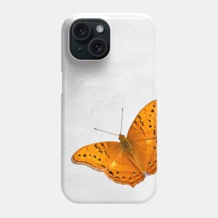 Butterfly and ghost on textured white Phone Case