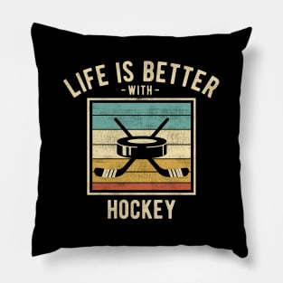 Hockey Sayings -  Retro Funny Hockey Lovers Gift Pillow