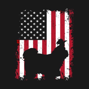 Dog Shih Tzu Dog USA Flag Patriotic 4th of July 737 paws T-Shirt