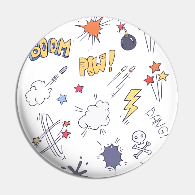 Comic Speech Set Pin by Olya Yatsenko