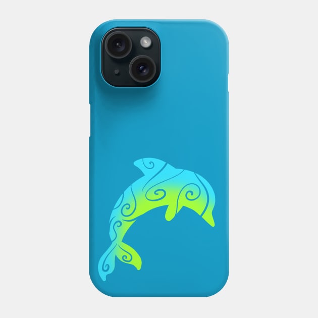 Blue And Green Dolphin Phone Case by KelseyLovelle