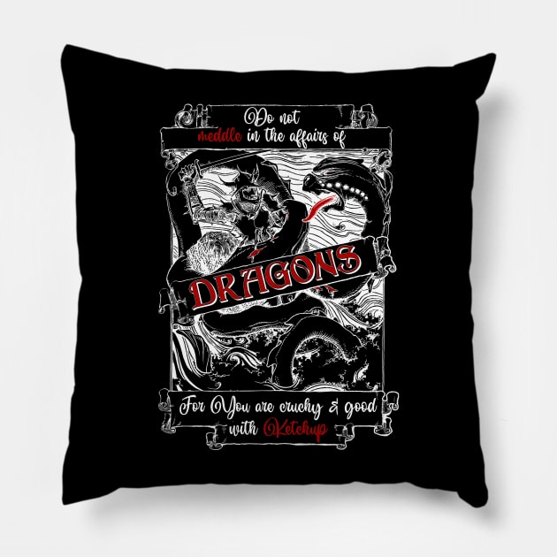 DragonMeddle_01 Pillow by Suztv