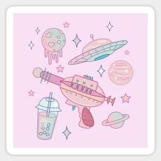 Space Axolotl Kawaii/Vaporwave Aesthetic/Pastel Goth Pink/Japanese