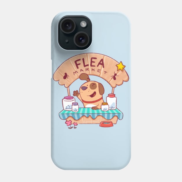 FLEA MARKET DOG Phone Case by ginaromoart