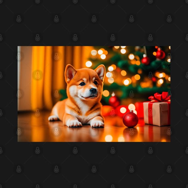 Cute Shiba Inu Puppy Christmas by nicecorgi