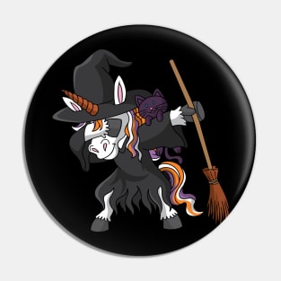 Dabbing Unicorn Witch Halloween Pin