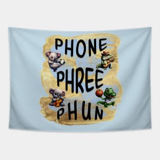 Phone Phree Phun Animal Music Sports Tapestry