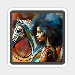 #2. Afro Queen and her horse Magnet