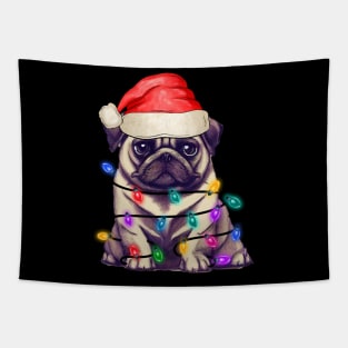 Christmas Lights Dog Merry Dogmas Tapestry