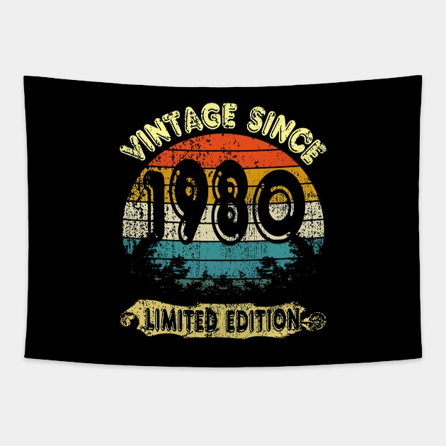 vintage since 1980, Classic 1980 Limited Edition, 43th birthday gift Tapestry by UranusArts