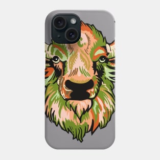 Mindful Vivid Buffalo in Orange & Green Phone Case