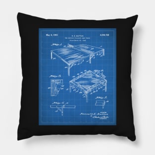 Table Tennis Patent - Tennis Art - Blueprint Pillow