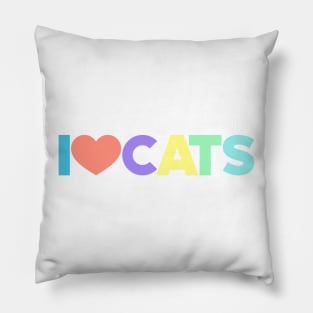 I Love Cats Kittens Cat Lovers (Rainbow) Pillow