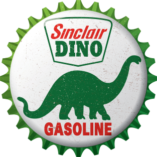 Sinclair Dino Gasoline Bottle Cap Retro T-Shirt Magnet