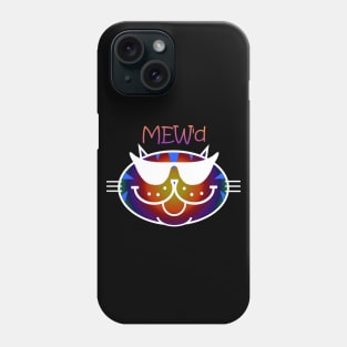 MEW'd - Dark Rainbow, White Outline Phone Case