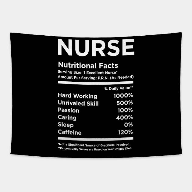 Nurse Nutritional Facts Tapestry by produdesign