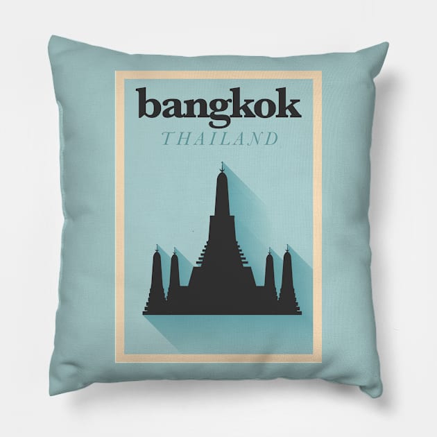 Bangkok Poster Design Pillow by kursatunsal