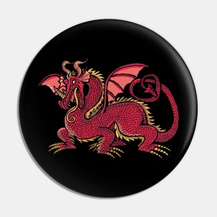 red dragon with outstretched wings Pin