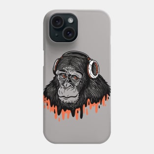 Cool Cartoon Gorilla with Headphones and Drip Phone Case