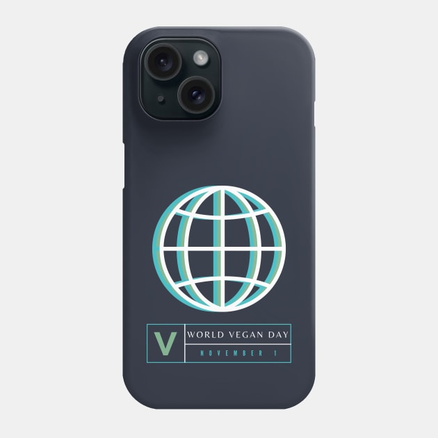 V is For Vegan on World Vegan Day and Everyday Phone Case by TJWDraws