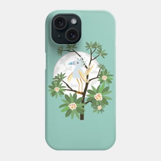 Exotic Bird Moon & Plumeria Tree Phone Case