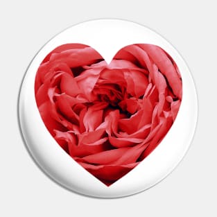Romantic Red Rose Flower Heart Pin