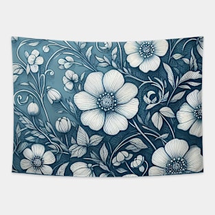 White Flowers Tapestry