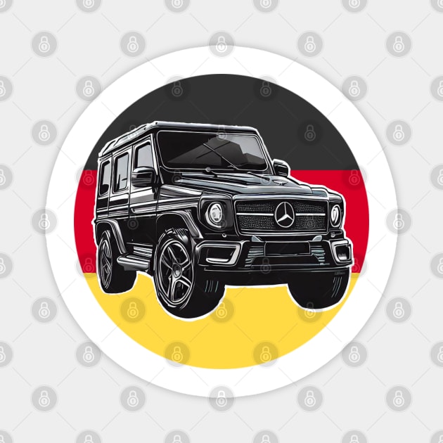 Mercedes G class with Germany flag Magnet by Auto-apparel
