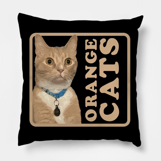 One Brain Cell - Orange Cat Pillow by RS