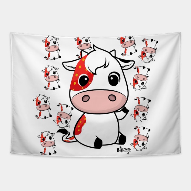 Strawberry the Cow by Big Chief Tapestry by BigChief