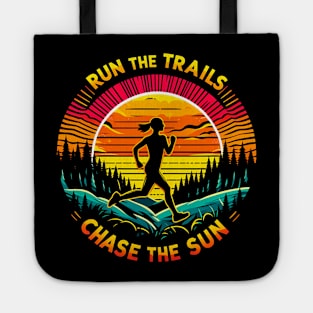 Running vintage style , Trail runner adventure Tote