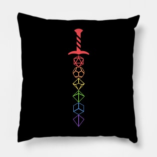 Rainbow Dice Sword of the Blood Hunter Pillow