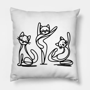 Minimalist Yoga Cats Pillow