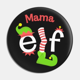 Mama Elf Matching Family Christmas Tee Pin