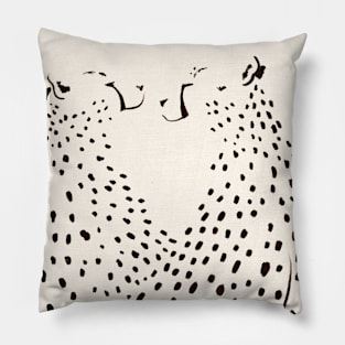 Cheetah Boho Minimal Black and White Pillow