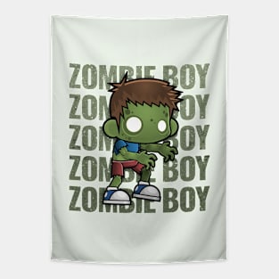 Zombie Boy Creepy Scary Kawaii Zombie Cute Halloween Outfit Tapestry