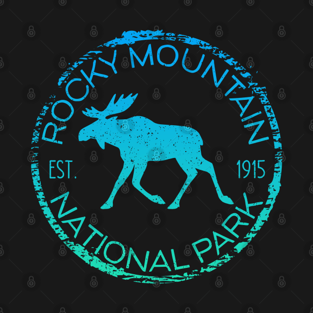 Rocky Mountain National Park Colorado Rustic Moose Design Souvenir by Pine Hill Goods