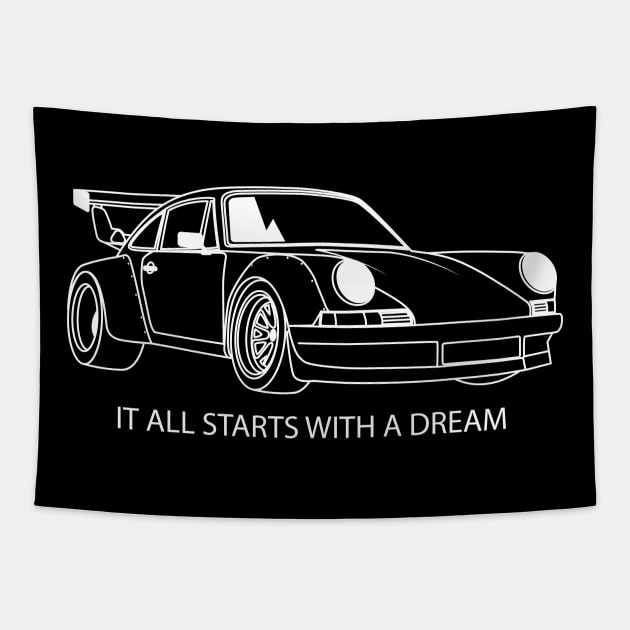 Porsche Dream Car Tapestry by HSDESIGNS