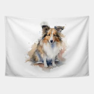 Shetland Sheepdog Watercolor Style Tapestry