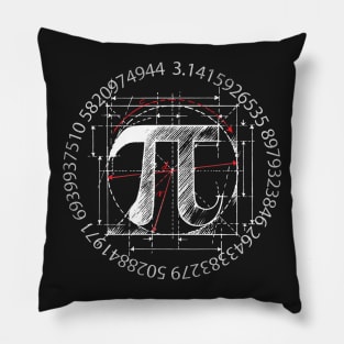 Pi Symbol Line Drawing Pillow