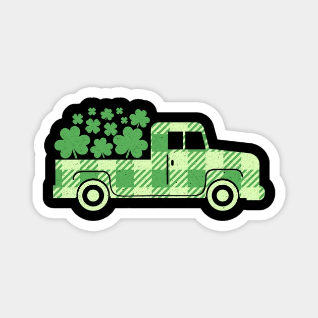 St Patrick's Day Shamrock Clover Truck Magnet by The WYLD Tribe