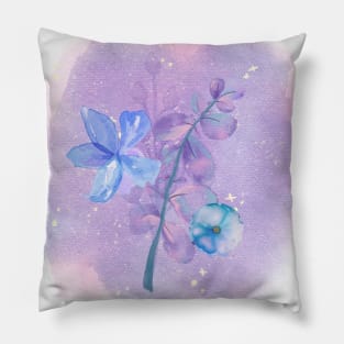 Purple Floral Watercolor Pillow