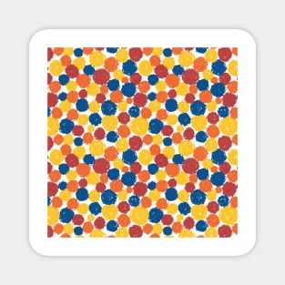 Painted Dots Blue Yellow Red Orange Magnet