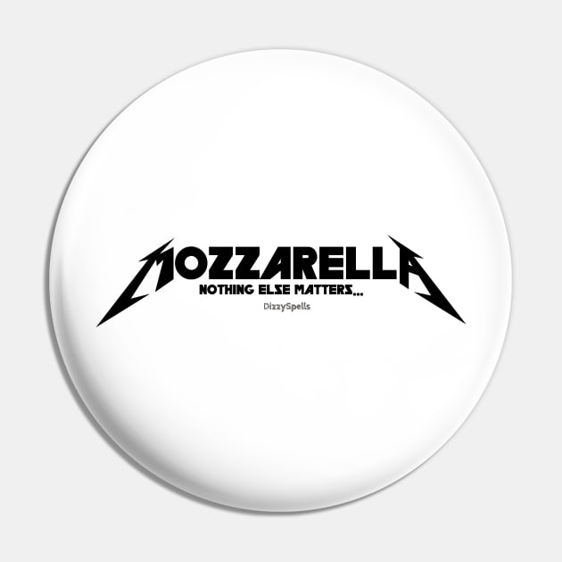 Mozzarella_Black Pin by DizzySpells Designs