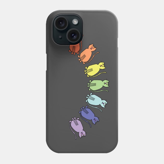 Pale Cats Rainbow Phone Case by ellenhenryart