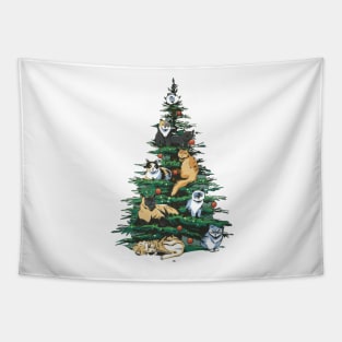 Cats in Christmas Tree Tapestry