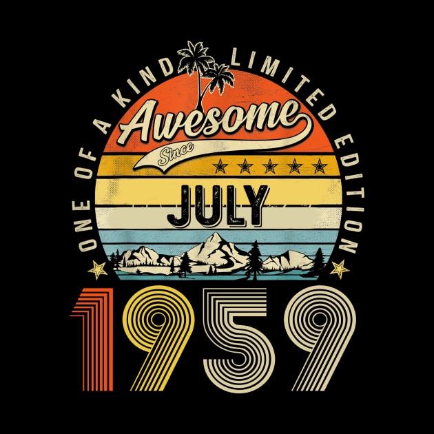 Awesome Since July 1959 Vintage 64th Birthday by cogemma.art